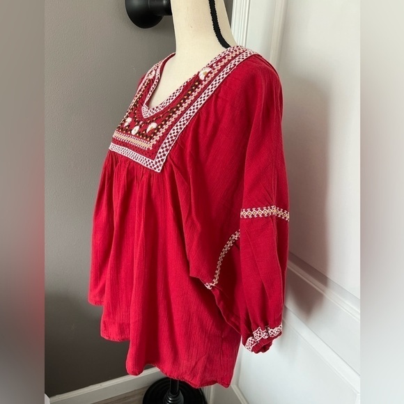 MAX STUDIO BOHO festival EMBROIDERED BLOUSE - Picture 1 of 5